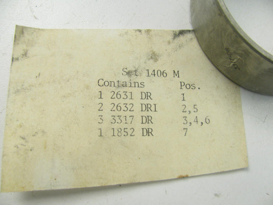 Federal Mogul 1406M Camshaft Cam Bearings - Standard For Mack 673 EN672 ENDT673