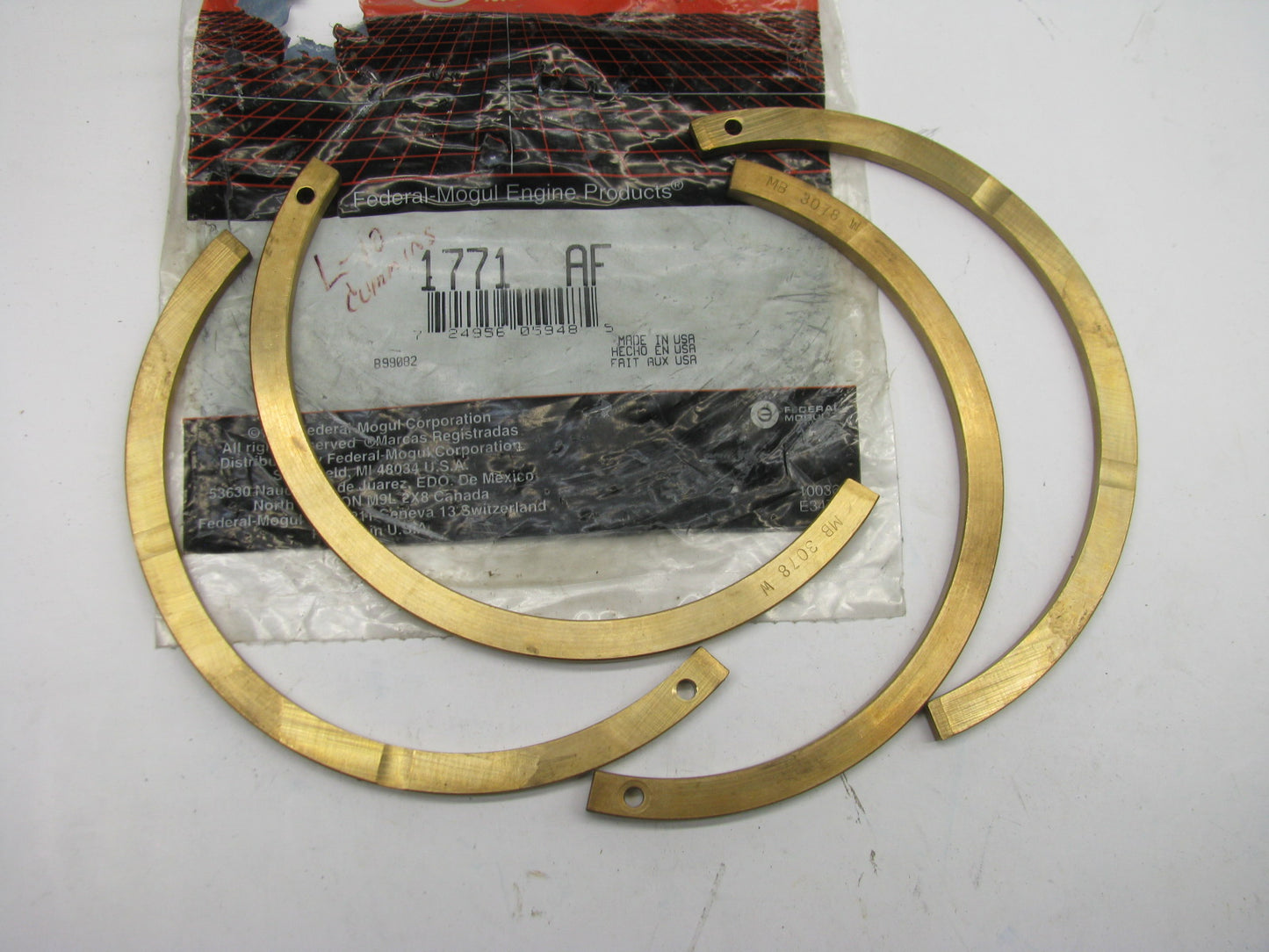 Federal Mogul 1771AF Crankshaft Thrust Washer Set - Cummins L10 Turbo Diesel