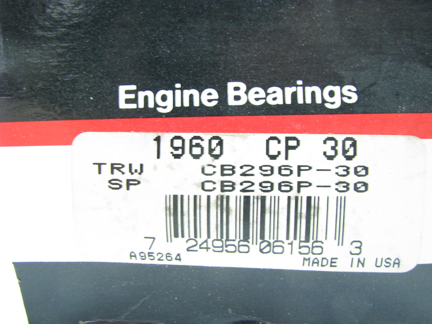 Federal Mogul 1960CP30 Rod Bearing .030'' Cummins H NH NT 448 464 495 672 743 855