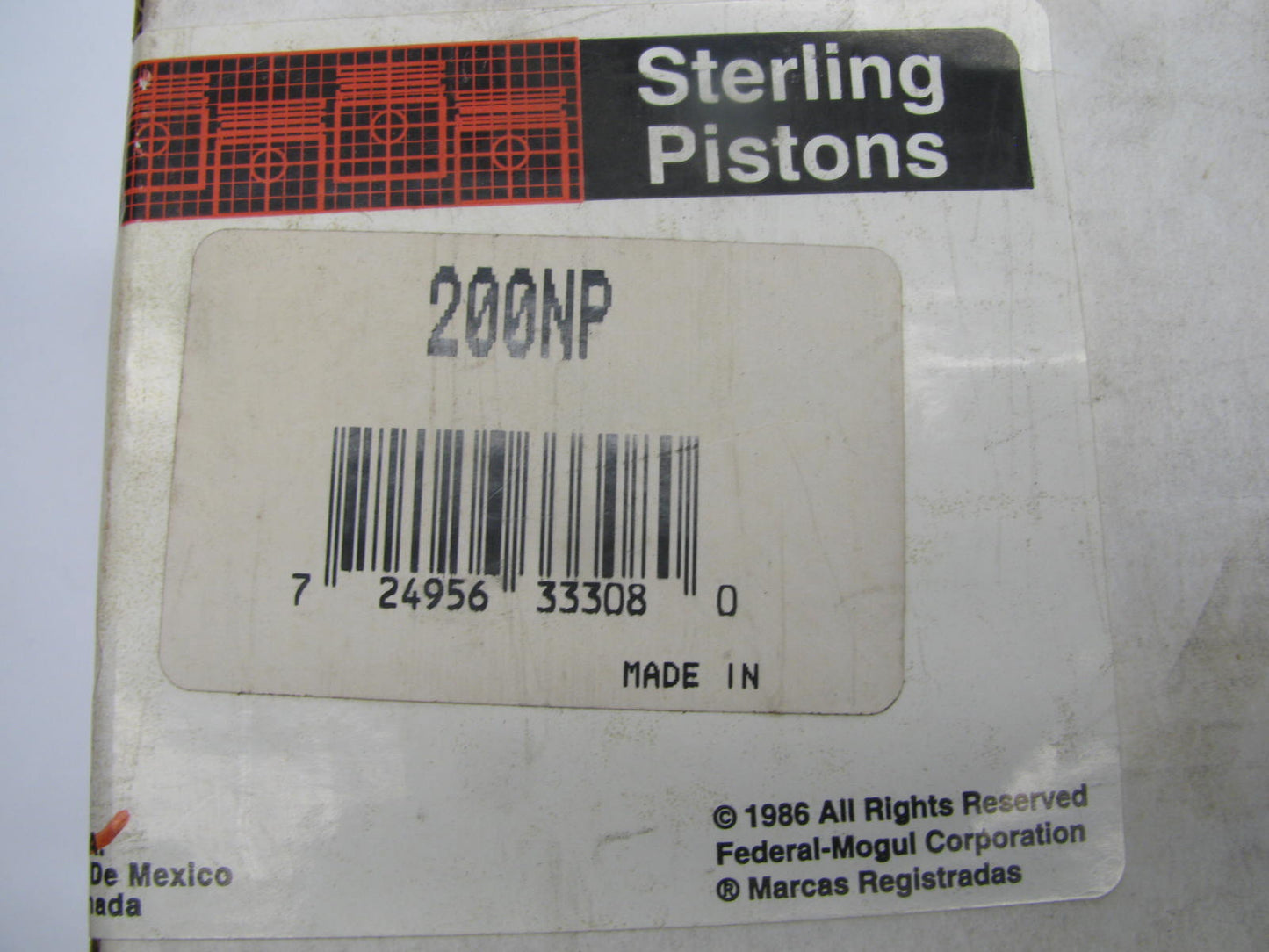 F. Mogul 200NP Piston Standard For 1954-1966 Jeep Continental 120 L4, 226 L6