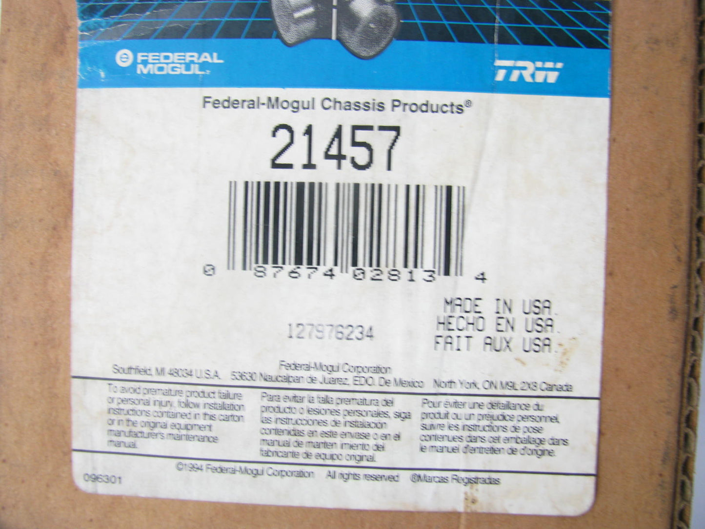 Federal Mogul 21457 2000 Series Yoke Tube - 60'' Overall 48-9/16'' Centerline