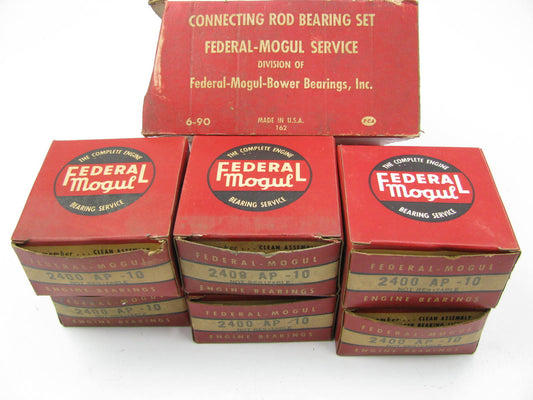 (6) Federal Mogul 2400AP-10 Connecting Rod Bearings .010'' GMC 351 401 478-V6