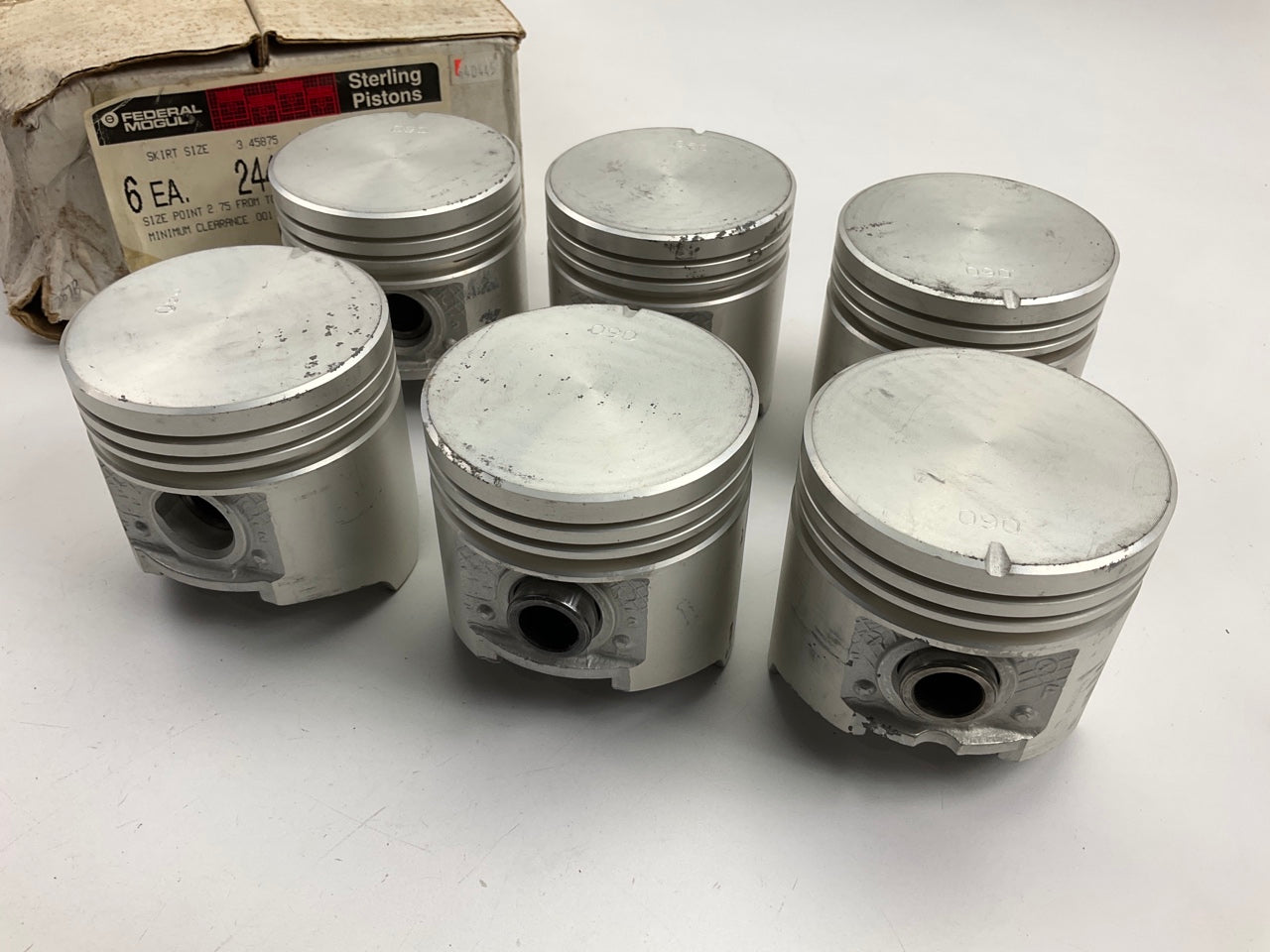 (6) Federal Mogul LC244P-060 Pistons .060'' For 1960-1985 Chrysler 170 198 225 L6
