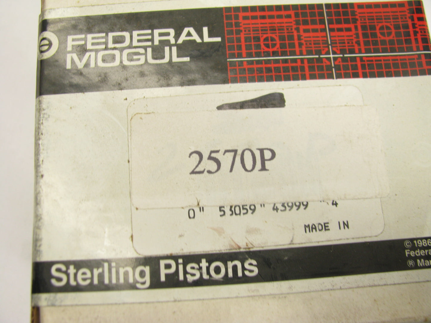Federal Mogul 2570P Engine Piston - Standard For Onan CCK CCKA CCKB VB 16-20 HP