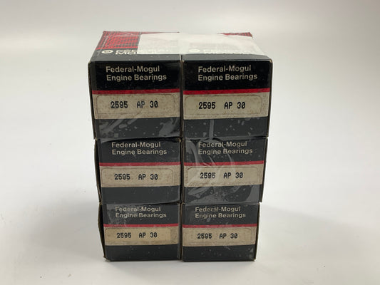 (6) Federal 2595AP-30 Connecting Rod Bearings .030'' For John Deere 232, 248-L6