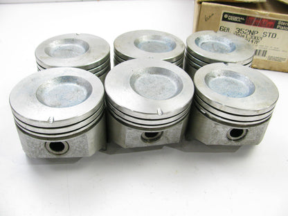 (6) Federal Mogul 352NP Engine Piston - Standard For 1967-1974 Ford 240 300-L6