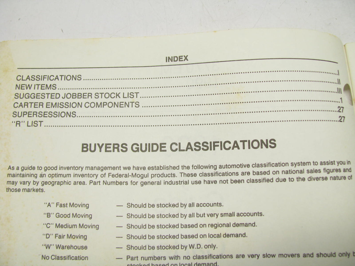 1990 BUYERS GUIDE CARTER CARBURETOR EMISSION COMPONENTS 27 PAGES