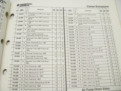 1990 BUYERS GUIDE CARTER CARBURETOR EMISSION COMPONENTS 27 PAGES