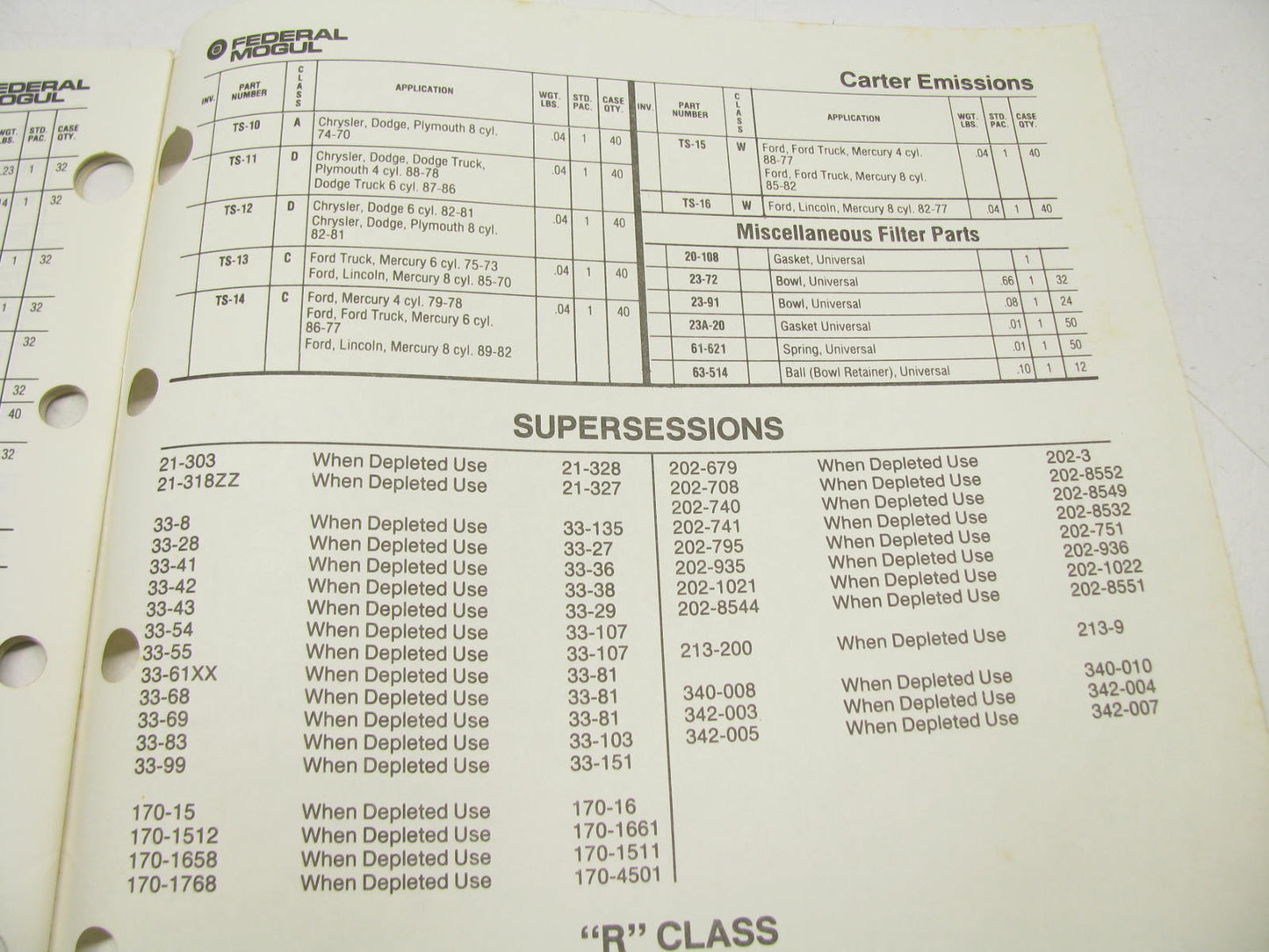 1990 BUYERS GUIDE CARTER CARBURETOR EMISSION COMPONENTS 27 PAGES