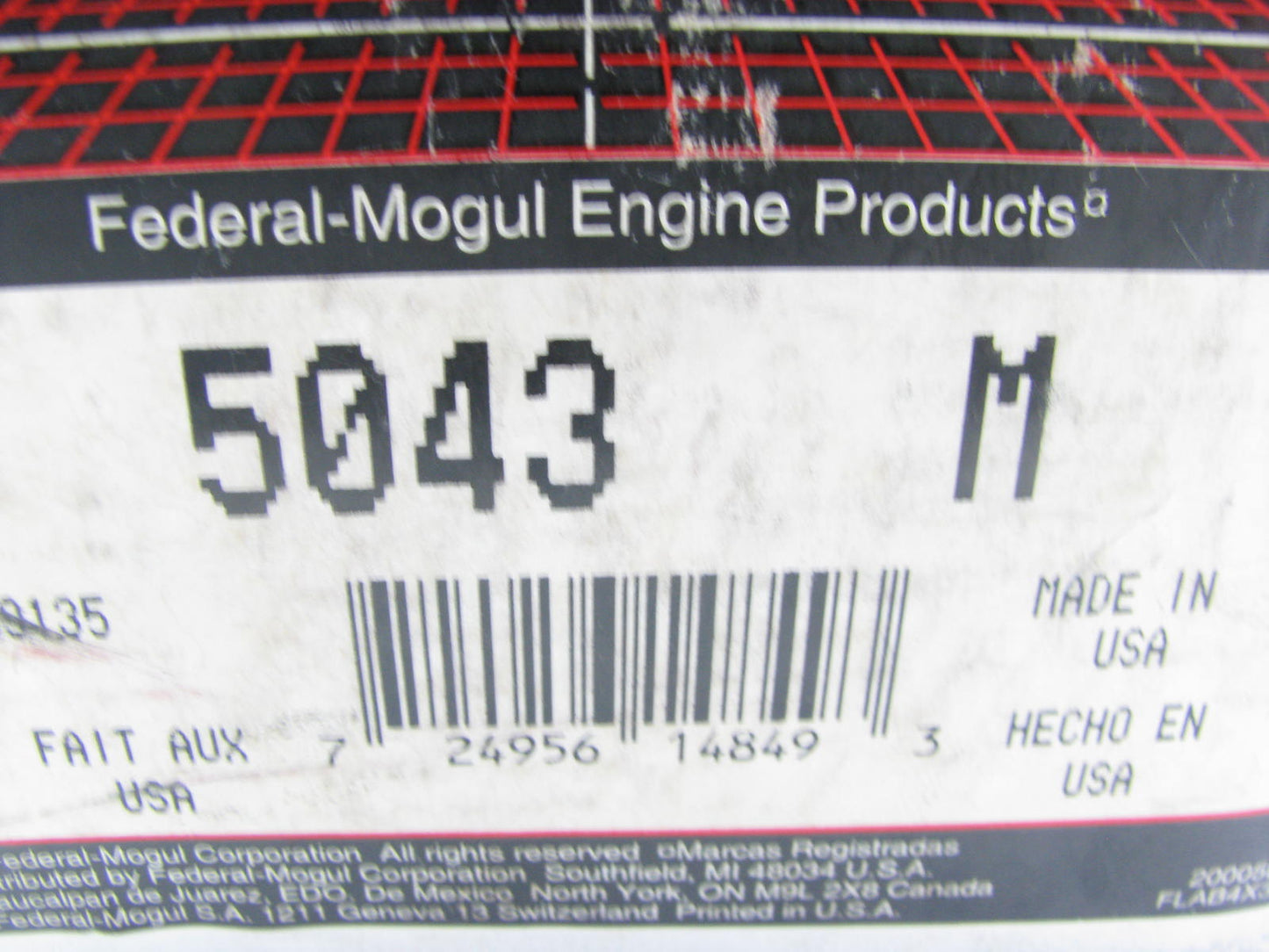 Federal Mogul 5043M Engine Main Bearings - Standard For 336 Diesel-L4 Tractor