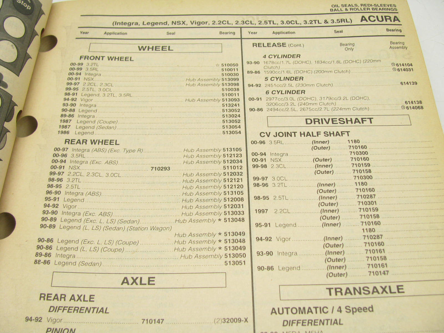 Federal Mogul 510-2 National Oil Seals & BCA Bearings Catalog - 2000, 454 Pages