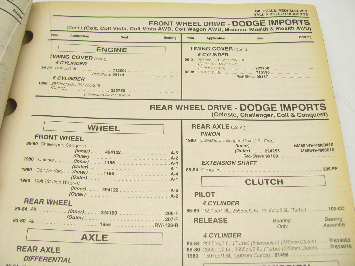 Federal Mogul 510-2 National Oil Seals & BCA Bearings Catalog - 2000, 454 Pages