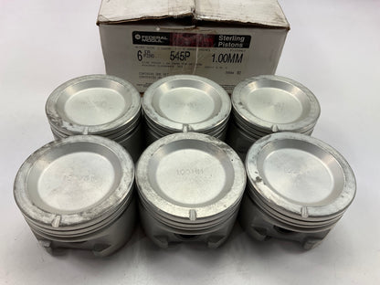 (6) Federal Mogul 545P-1MM Engine Piston 1.00mm 1988-1989 GM 2.8L-V6