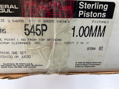 (6) Federal Mogul 545P-1MM Engine Piston 1.00mm 1988-1989 GM 2.8L-V6