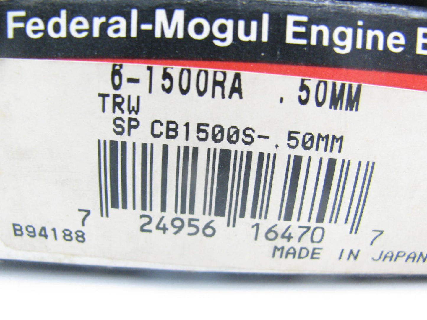 Federal Mogul 6-1500RA-50MM Connecting Rod Bearings .50mm 1988-1992 Toyota 4.0L