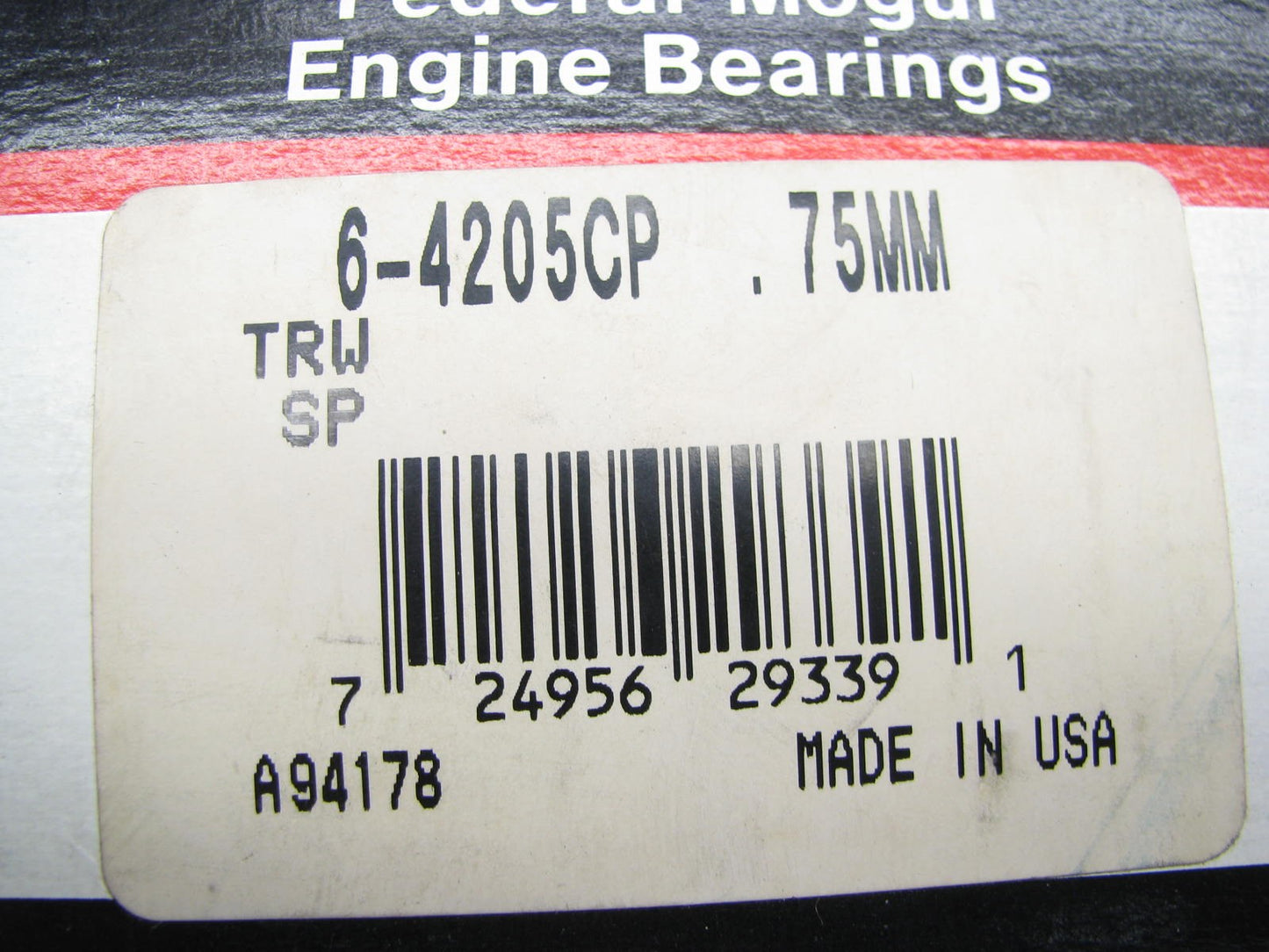Federal 6-4205CP-75MM Connecting Rod Bearings .75mm 1989-02 5.9L CUMMINS DIESEL