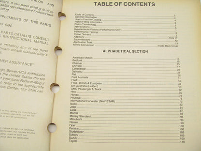 Federal Mogul 604 Sterling Pistons Master Parts Catalog & Interchange #002 1992
