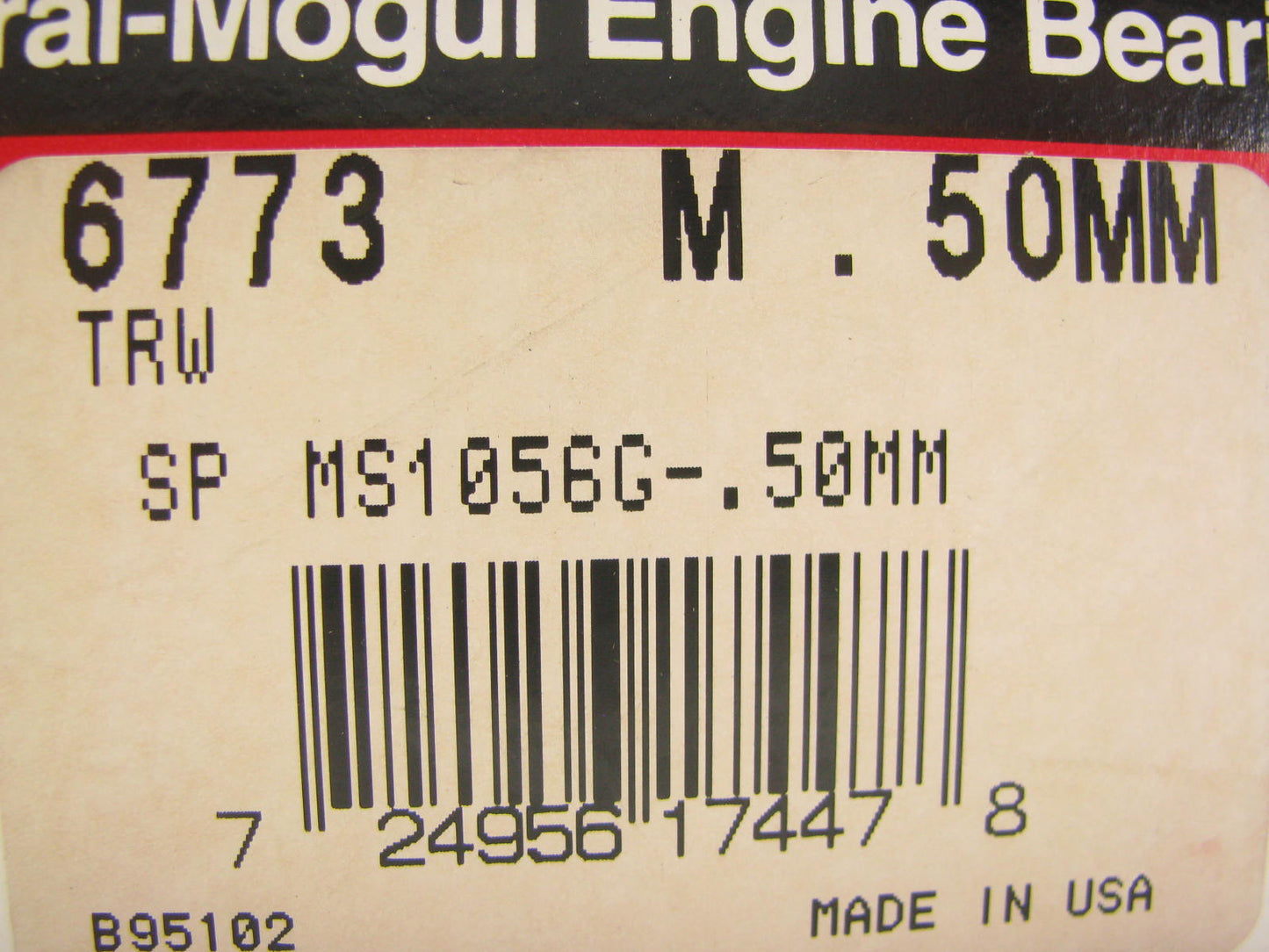 Federal Mogul 6773M 0.50mm Main Bearings - TOYOTA 2R 4R 9R 12R Engine