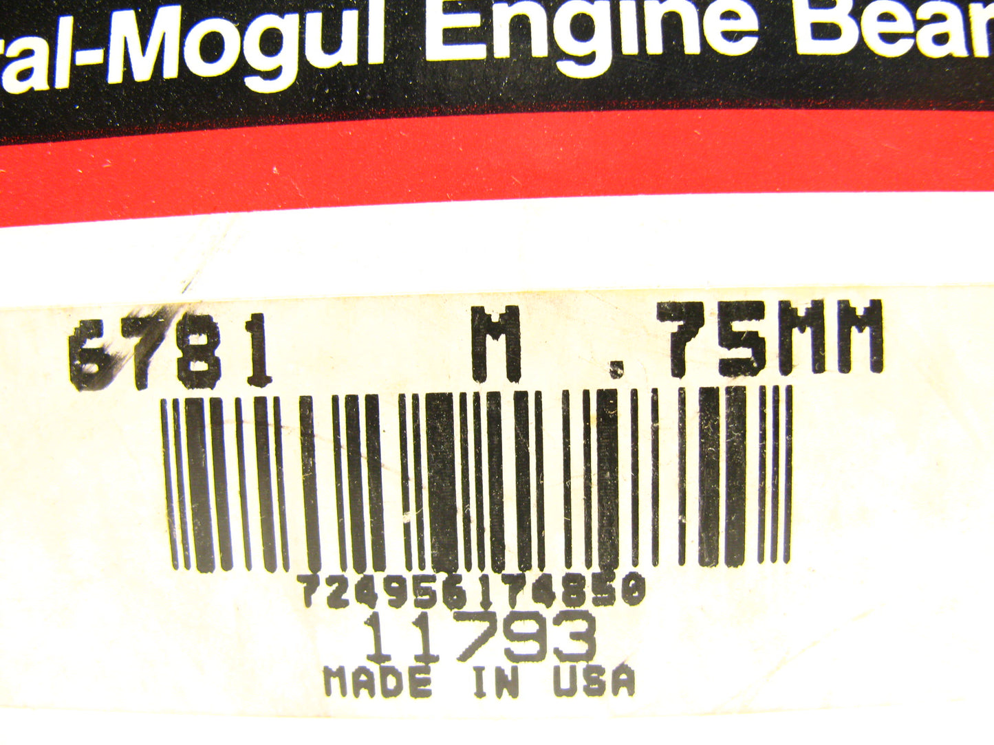 Federal Mogul 6781M-75MM Main Bearings .75mm For Isuzu C201 C221 C240 Diesel