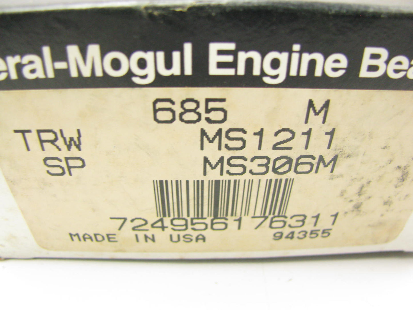 Federal Mogul 685M Engine Main Bearings - Standard For International C60-L4