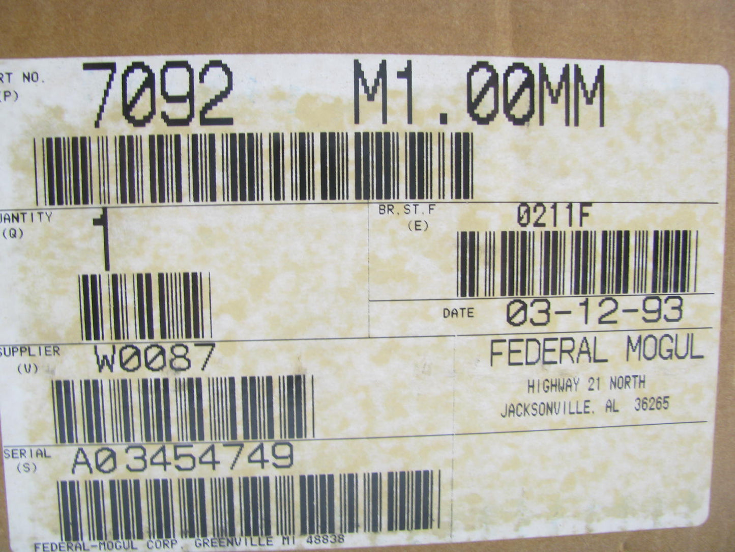 Federal Mogul 7092M 1.00MM Size Main Engine Bearings For Cummins L10 DIESEL