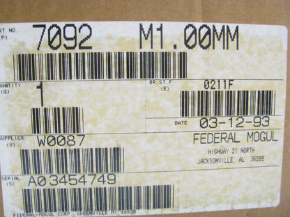 Federal Mogul 7092M 1.00MM Size Main Engine Bearings For Cummins L10 DIESEL