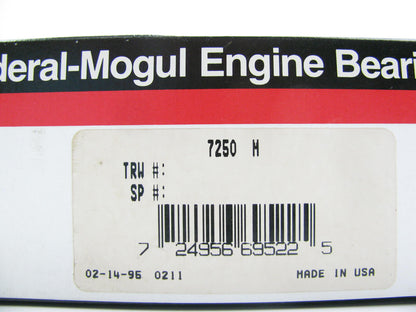 Federal Mogul 7250M Engine Main Bearings - Standard For Cummins 3B 3BT Diesel