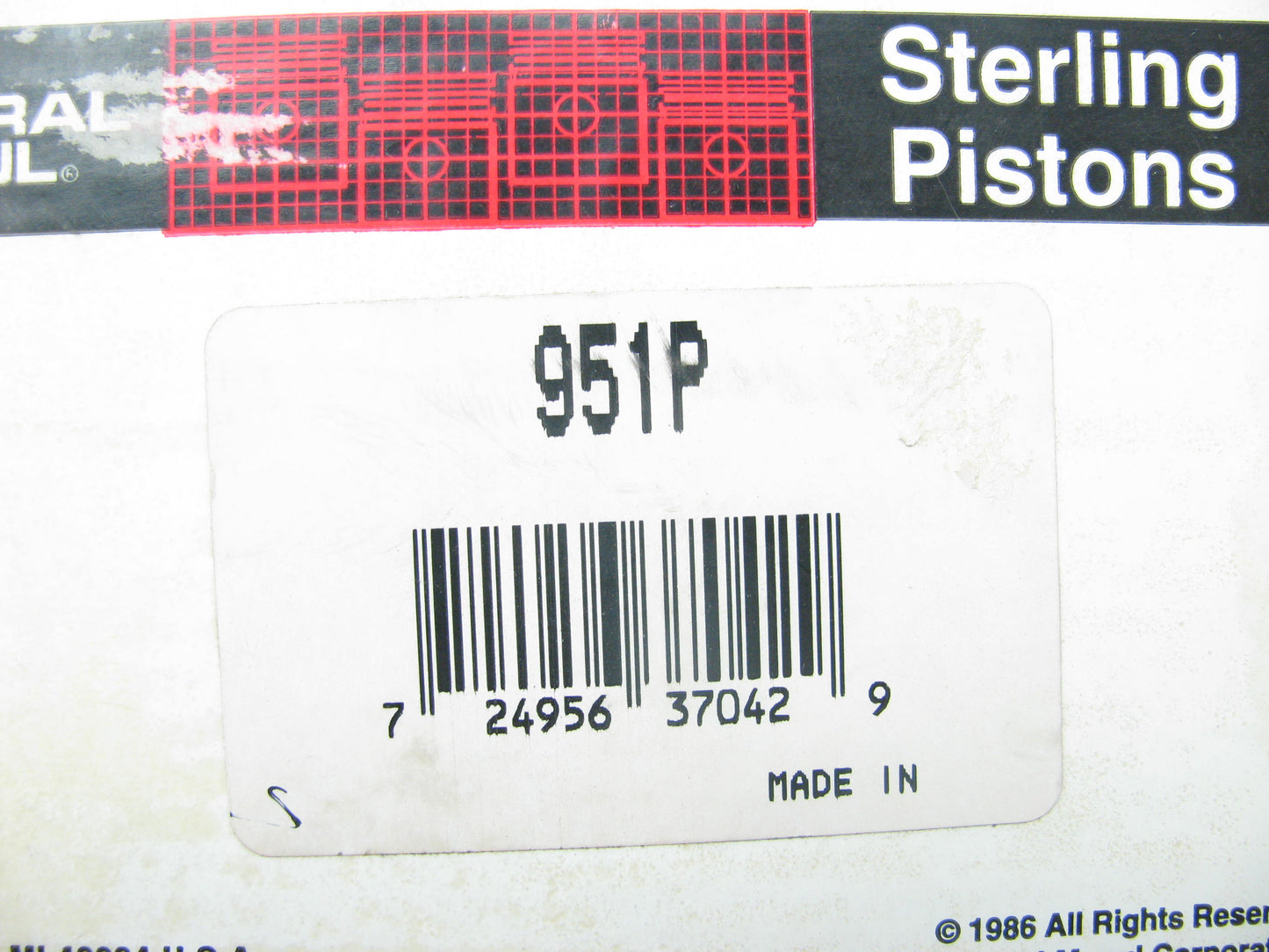 (8) Federal Mogul 951P Engine Piston - Standard 1963-1968 Chevrolet 327-V8