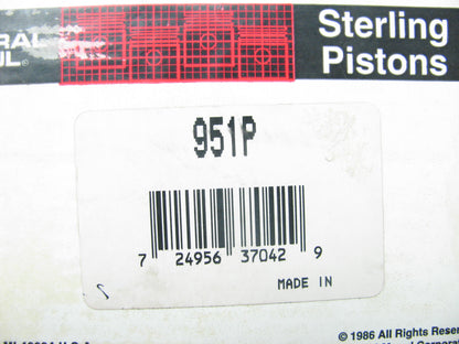 (8) Federal Mogul 951P Engine Piston - Standard 1963-1968 Chevrolet 327-V8