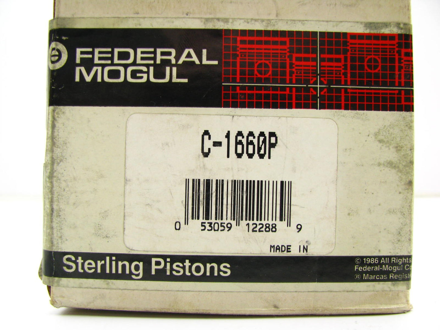 Federal Mogul C1660P Standard Piston - International IHC C60 Engine 2 5/8'' Bore