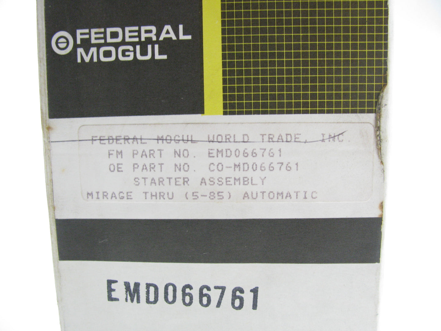 Federal Mogul  MD066761 Starter Motor For Various Mitsubishi