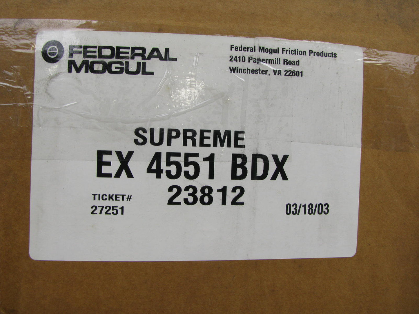 Federal Mogul EX4551BDX Brake Shoe Linings - Fruehauf ''P'' 16-1/2 X 8-5/8'' 8/Pack