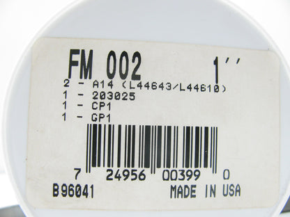 (2) Federal Mogul FM-002 1'' Trailer Wheel Bearing Kit.