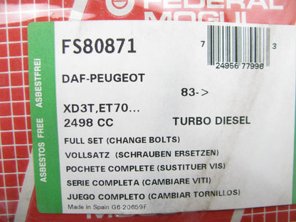 Engine Rebuild Overhaul Full Gasket Set For Peugeot XD3T ET70 2.5L Turbo Diesel