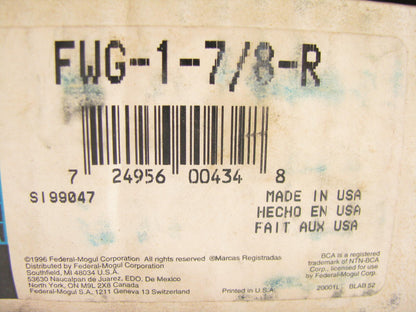 Federal Mogul FWG-1-78-R SATNR 4 Bolt Flange Bearing - 1.875'' Bore