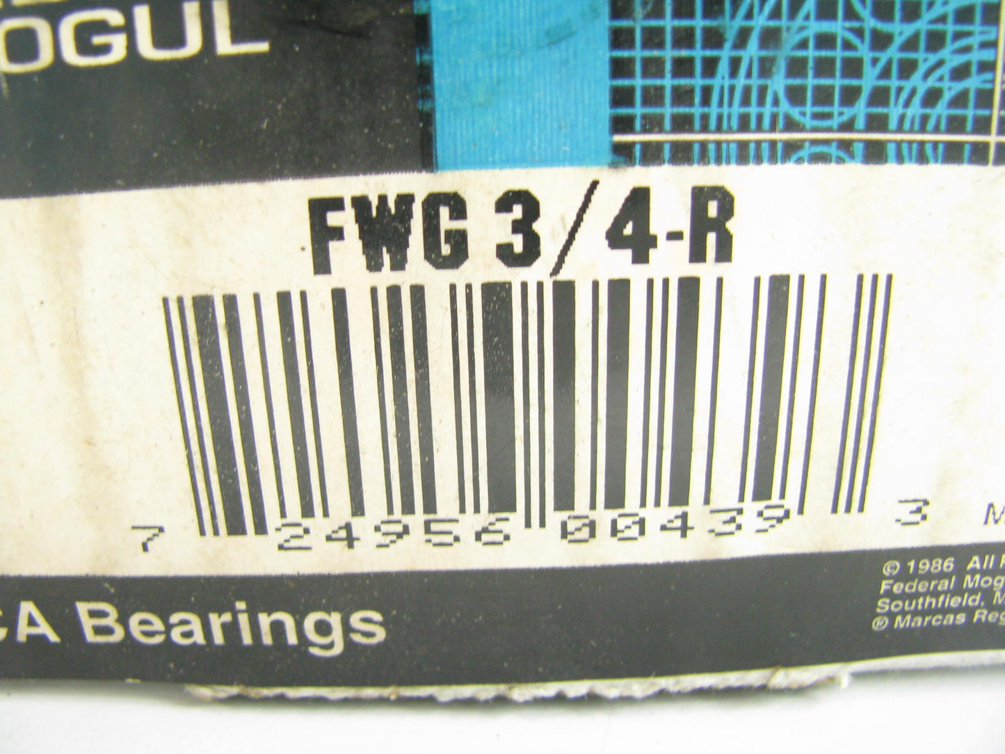 Federal Mogul FWG34-R Ball Bearing Flange Unit 3/4'' Bore 4 Bolt 2-1/2'' Pattern