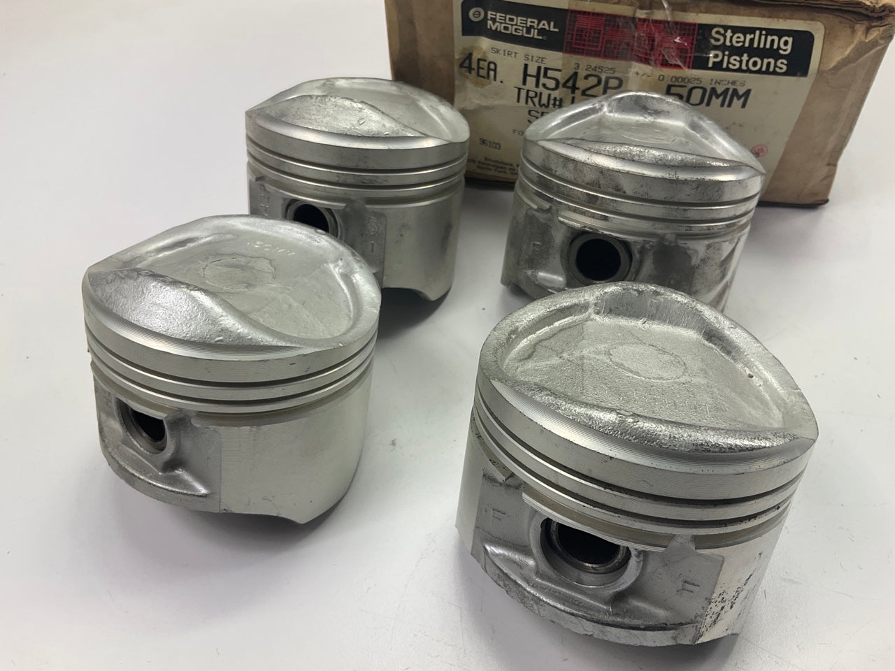 (4) Federal Mogul H542P-50MM Hypereutectic Piston .50mm 1987-1995 Ford 1.9L-L4