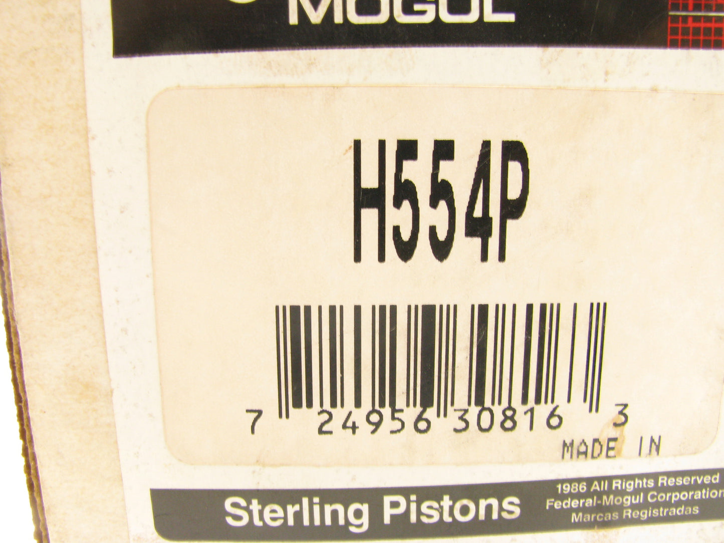 Federal Mogul H554P Engine Piston - Standard 1969-79 Ford Truck 300 4.9L-L6 H/D