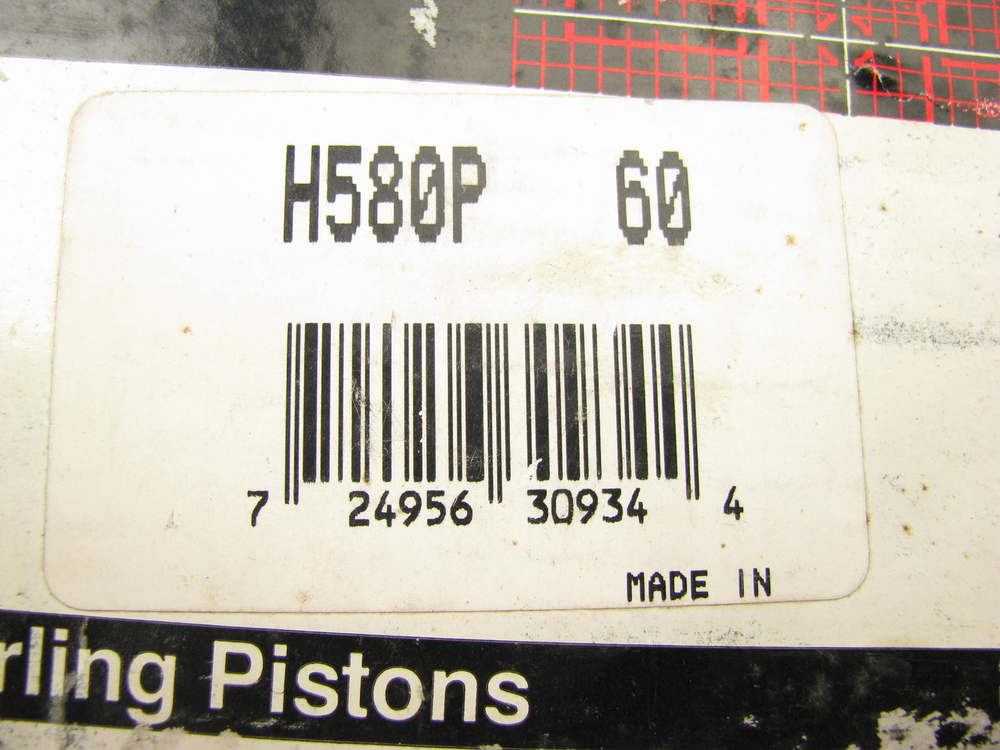 Federal Mogul H580P .060'' Size Hypereutectic Piston - SBC Chevy 350