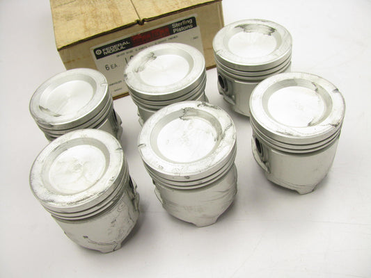 (6) Federal Mogul LC244P-040 Piston .040'' For 1960-1985 Chrysler 170 198 225-L6