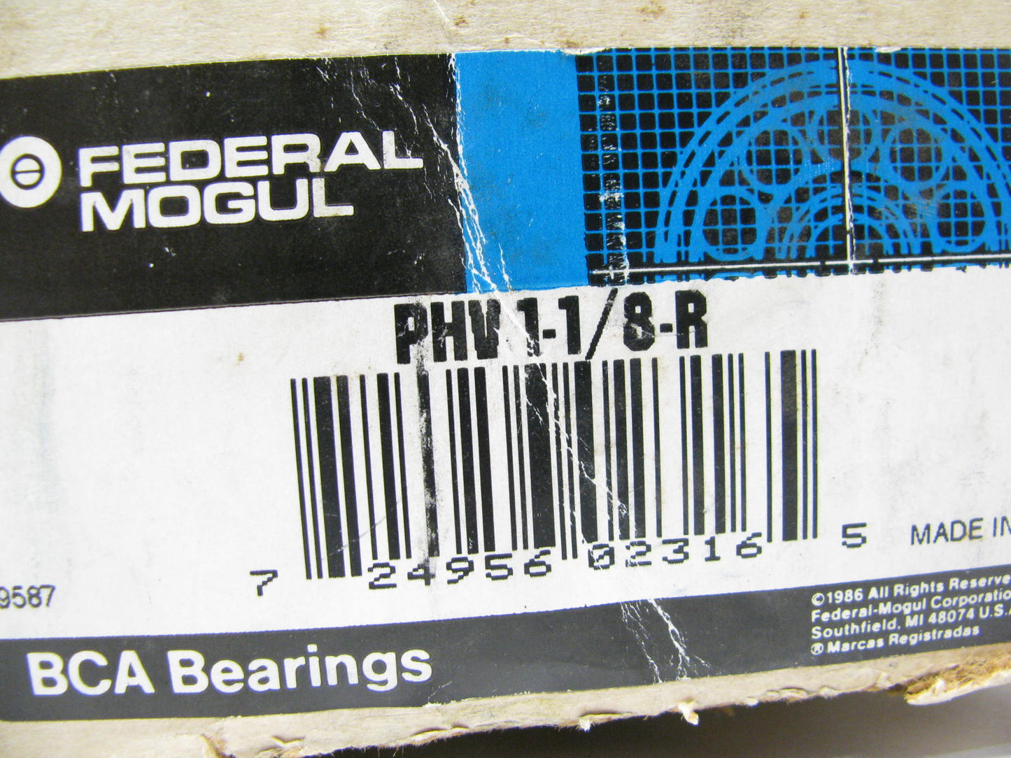 Federal Mogal BCA PHV118R Pillow Block Bearing PHV 1-1/8