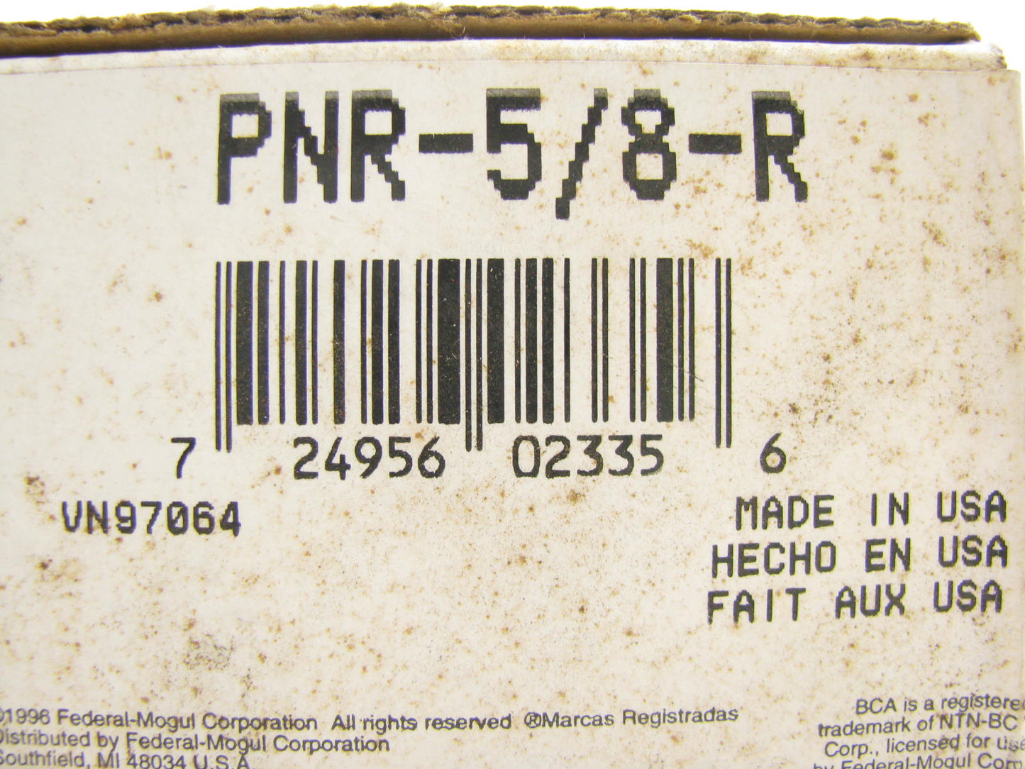 Federal PNR-58-R Pillow Block Bearing Unit 5/8'' Bore 1.0625'' Shaft To Center
