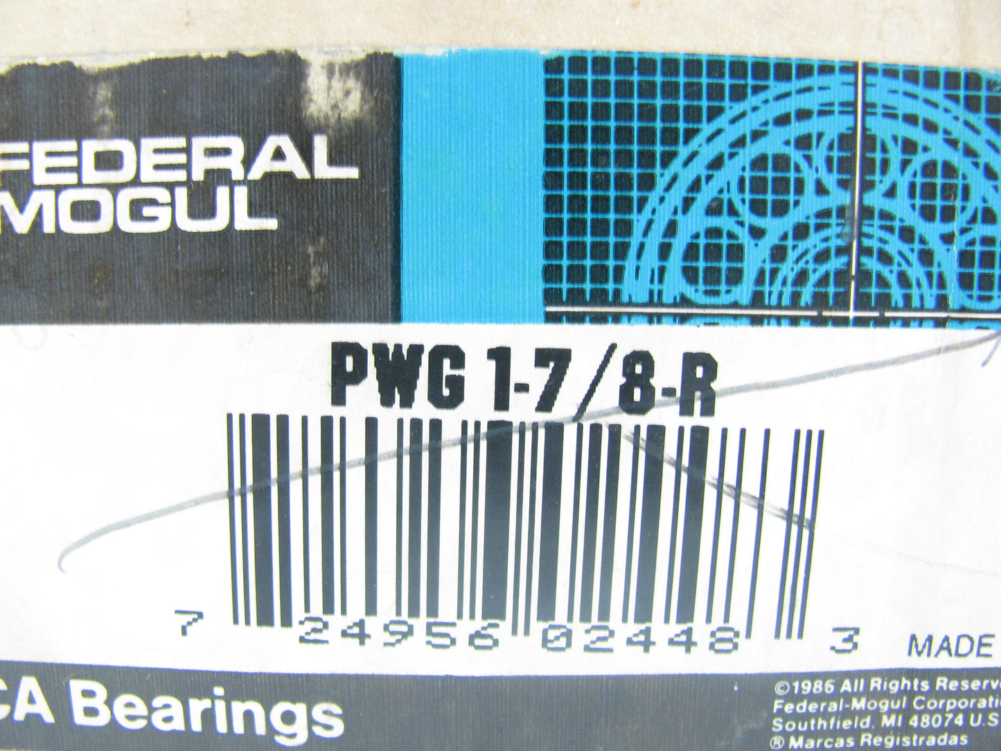 Federal PWG178R 2-Bolt Flange Mounted Ball Bearing - 1.875'' ID X 2.1875'' Center