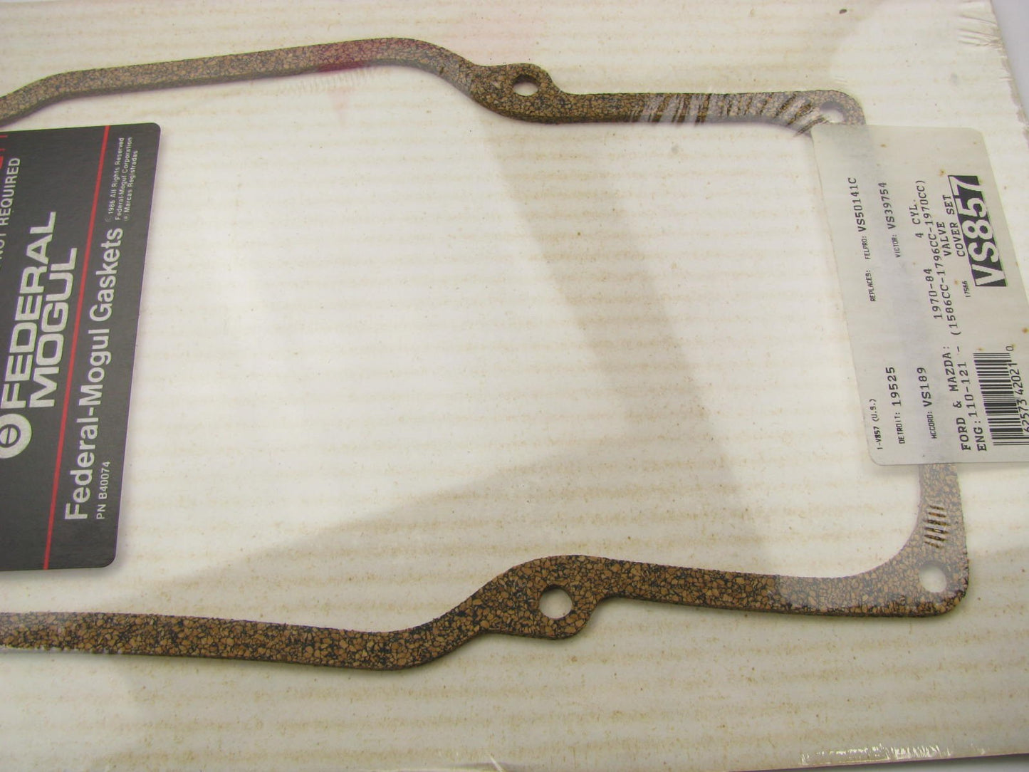 Federal Mogul VS857 Valve Cover Gasket - 1970-1984 Ford 1.6L 1.8L 2.0L