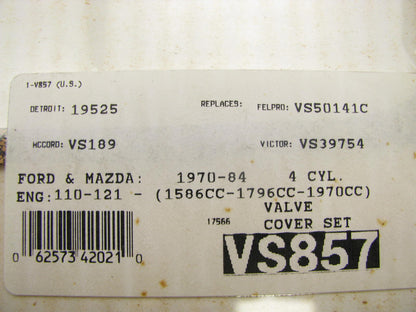 Federal Mogul VS857 Valve Cover Gasket - 1970-1984 Ford 1.6L 1.8L 2.0L