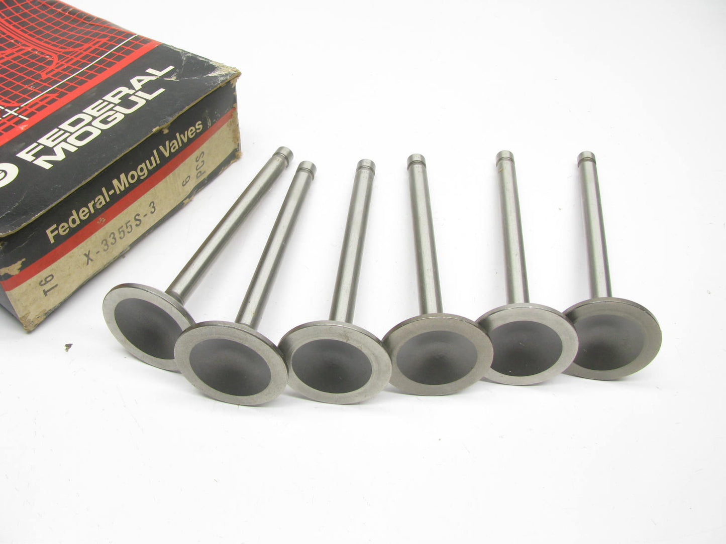 (6) Federal Mogul X-3355S-3 Exhaust Valve .003'' 1967-1972 Ford 240-L6