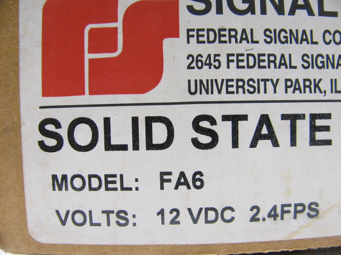 Federal Signal FA6 Solid State Flasher 9 Wire 12 VDC 2.4FPS