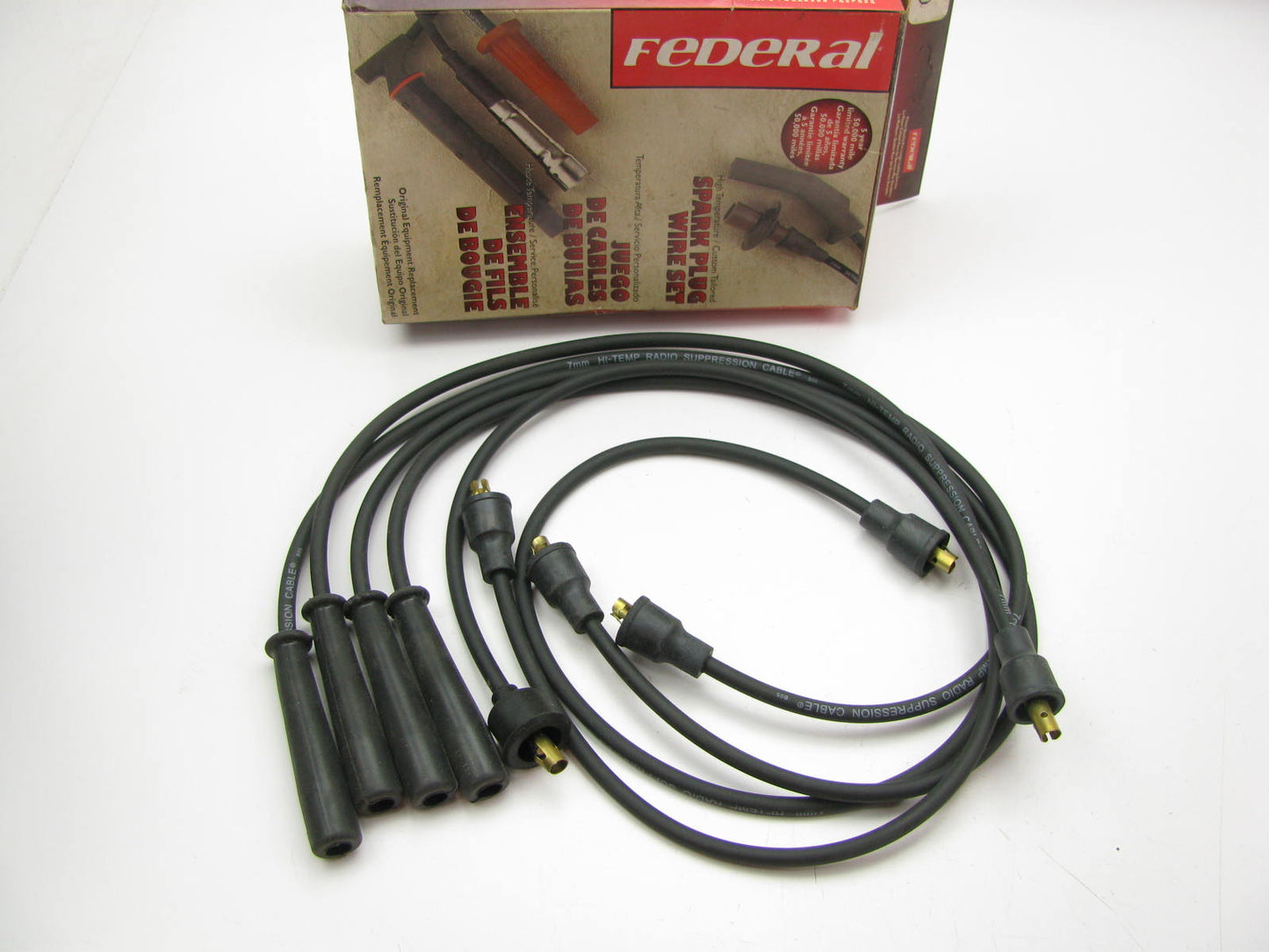 Federal 4490 Ignition Spark Plug Wire Set for 1975-1982 Buick Chevrolet 1.8L-L4