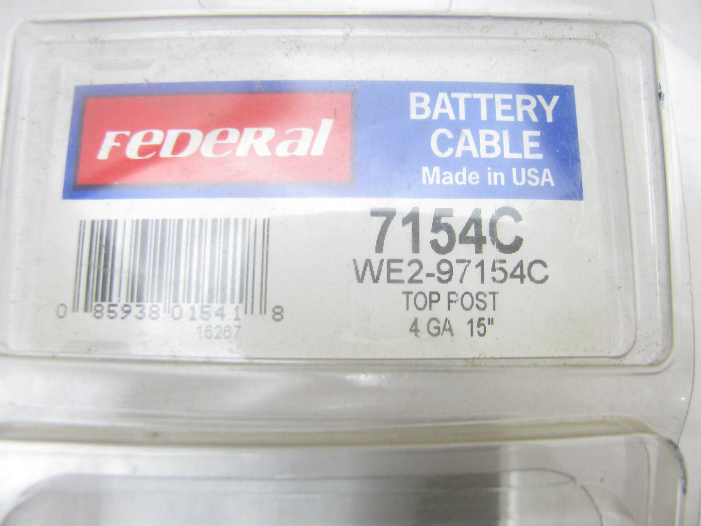 Federal 7154C Battery Cable - 15'' Long, 4 Gauge