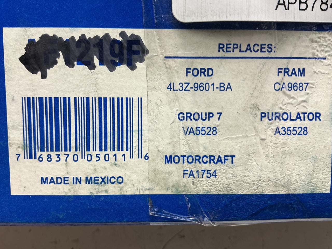 Federated AF1219F Engine Air Filter Replaces OEM # 4L3Z-9601-BA